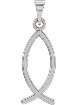 14K Yellow Gold 20x7 mm Ichthus (Fish) Pendant
