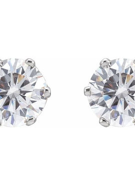 14K Yellow Gold 6.5 mm  Imitation White Cubic Zirconia Stud Earrings