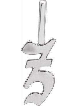14K Rose Gold Gothic Initial A Charm/Pendant