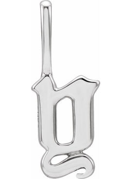 14K Rose Gold Gothic Initial A Charm/Pendant