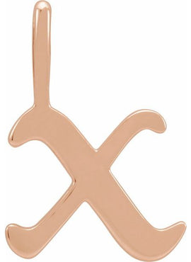 14K Rose Gold Gothic Initial A Charm/Pendant