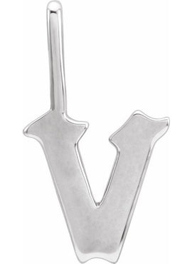 14K Rose Gold Gothic Initial A Charm/Pendant