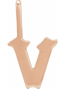 14K Rose Gold Gothic Initial A Charm/Pendant