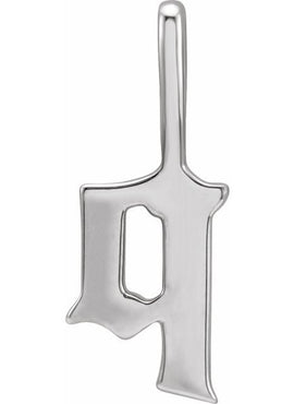 14K Rose Gold Gothic Initial A Charm/Pendant
