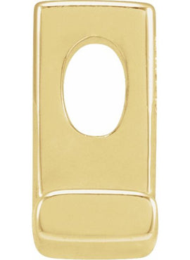 14K Yellow Gold Block Initial A Slide Pendant