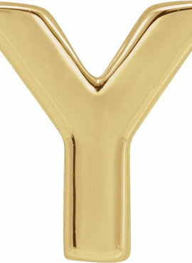 14K Yellow Gold Block Initial A Slide Pendant