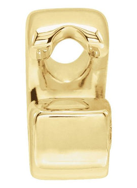 14K Yellow Gold Block Initial A Slide Pendant