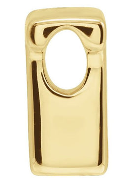 14K Yellow Gold Block Initial A Slide Pendant