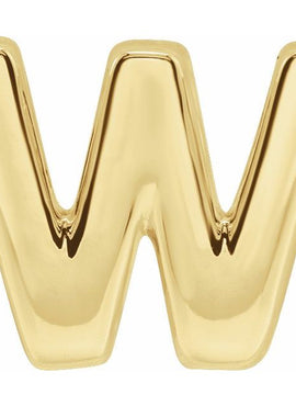 14K Yellow Gold Block Initial A Slide Pendant