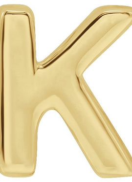 14K Yellow Gold Block Initial A Slide Pendant