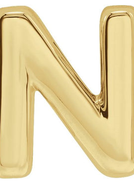 14K Yellow Gold Block Initial A Slide Pendant