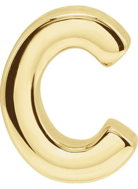 14K Yellow Gold Block Initial A Slide Pendant