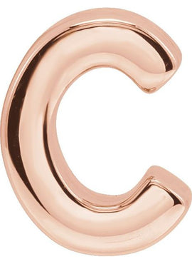 14K Yellow Gold Block Initial A Slide Pendant
