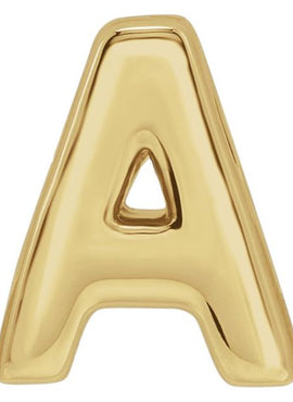 14K Yellow Gold Block Initial A Slide Pendant