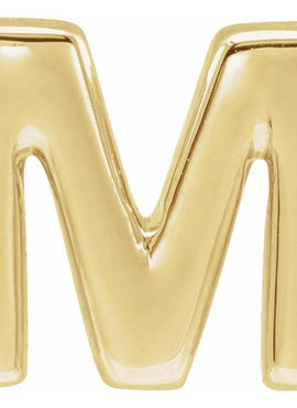14K Yellow Gold Block Initial A Slide Pendant
