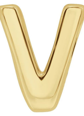 14K Yellow Gold Block Initial A Slide Pendant