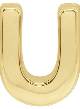 14K Yellow Gold Block Initial A Slide Pendant