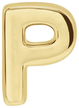 14K Yellow Gold Block Initial A Slide Pendant