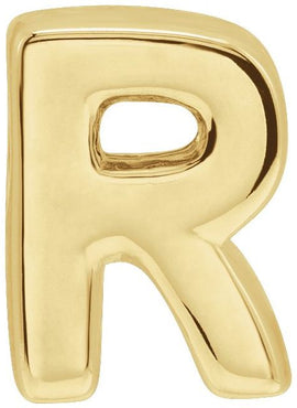 14K Yellow Gold Block Initial A Slide Pendant