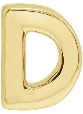 14K Yellow Gold Block Initial A Slide Pendant