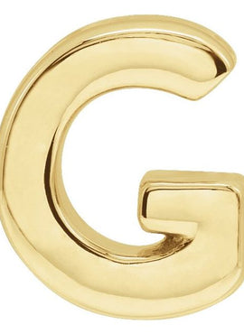 14K Yellow Gold Block Initial A Slide Pendant