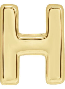 14K Yellow Gold Block Initial A Slide Pendant
