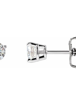 14K White Gold Natural Blue Sheen Moonstone Earrings