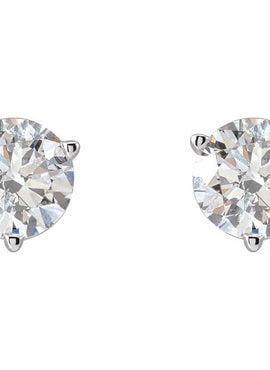 14K White Gold Natural Blue Sheen Moonstone Earrings