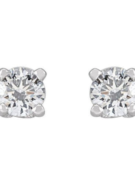 Sterling Silver 1/3 CTW Natural Diamond Stud Earrings