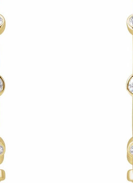 14K Yellow Gold 1/4 CTW Natural Diamond Bezel-Set Hoop Earrings