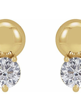 Platinum 1/5 CTW Natural Diamond Bead Earrings