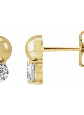 Platinum 1/5 CTW Natural Diamond Bead Earrings