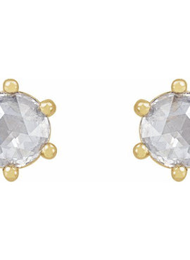14K Yellow Gold .07 CTW Rose-Cut Natural Diamond Earrings