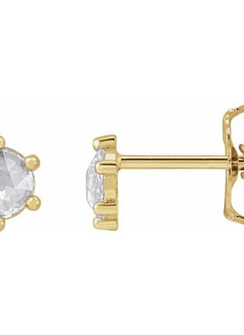 14K Yellow Gold .07 CTW Rose-Cut Natural Diamond Earrings
