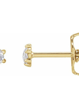 14K Yellow Gold .07 CTW Rose-Cut Natural Diamond Earrings