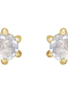 14K Yellow Gold .07 CTW Rose-Cut Natural Diamond Earrings