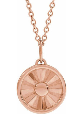 14K White Gold Sun Pendant