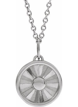14K White Gold Sun Pendant