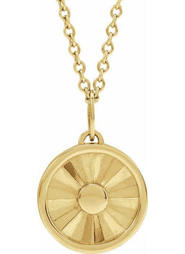 14K White Gold Sun Pendant