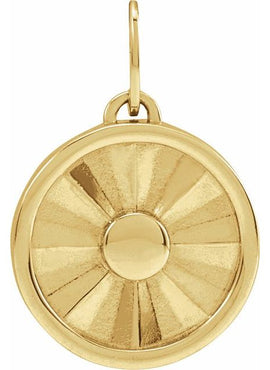 14K White Gold Sun Pendant