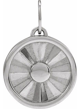 14K White Gold Sun Pendant