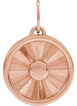 14K White Gold Sun Pendant