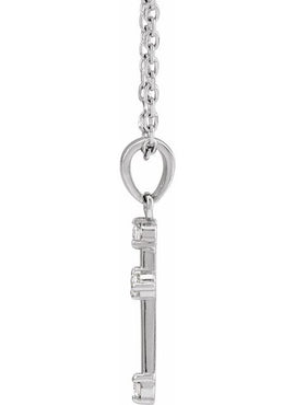 14K White Gold .07 CTW Natural Diamond Cross Pendant