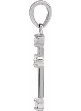14K White Gold .07 CTW Natural Diamond Cross Pendant