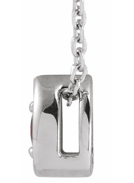14K White Gold 2 mm Natural Ruby Teardrop Slide Pendant