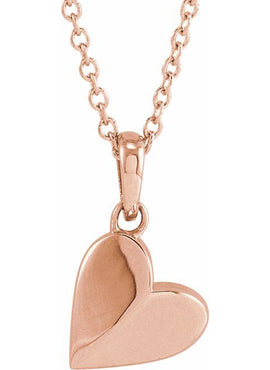 14K White Gold 9.89x7.65 mm Heart Pendant