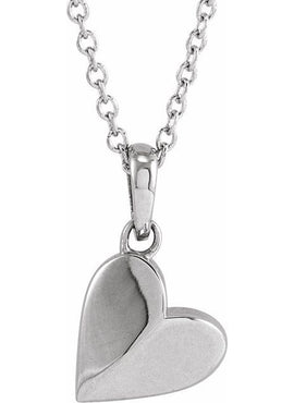 14K White Gold 9.89x7.65 mm Heart Pendant