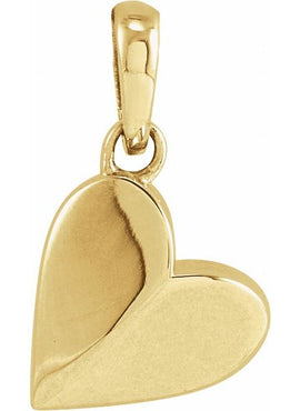 14K White Gold 9.89x7.65 mm Heart Pendant
