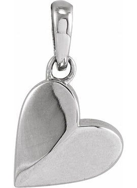 14K White Gold 9.89x7.65 mm Heart Pendant