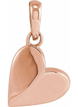 14K White Gold 9.89x7.65 mm Heart Pendant